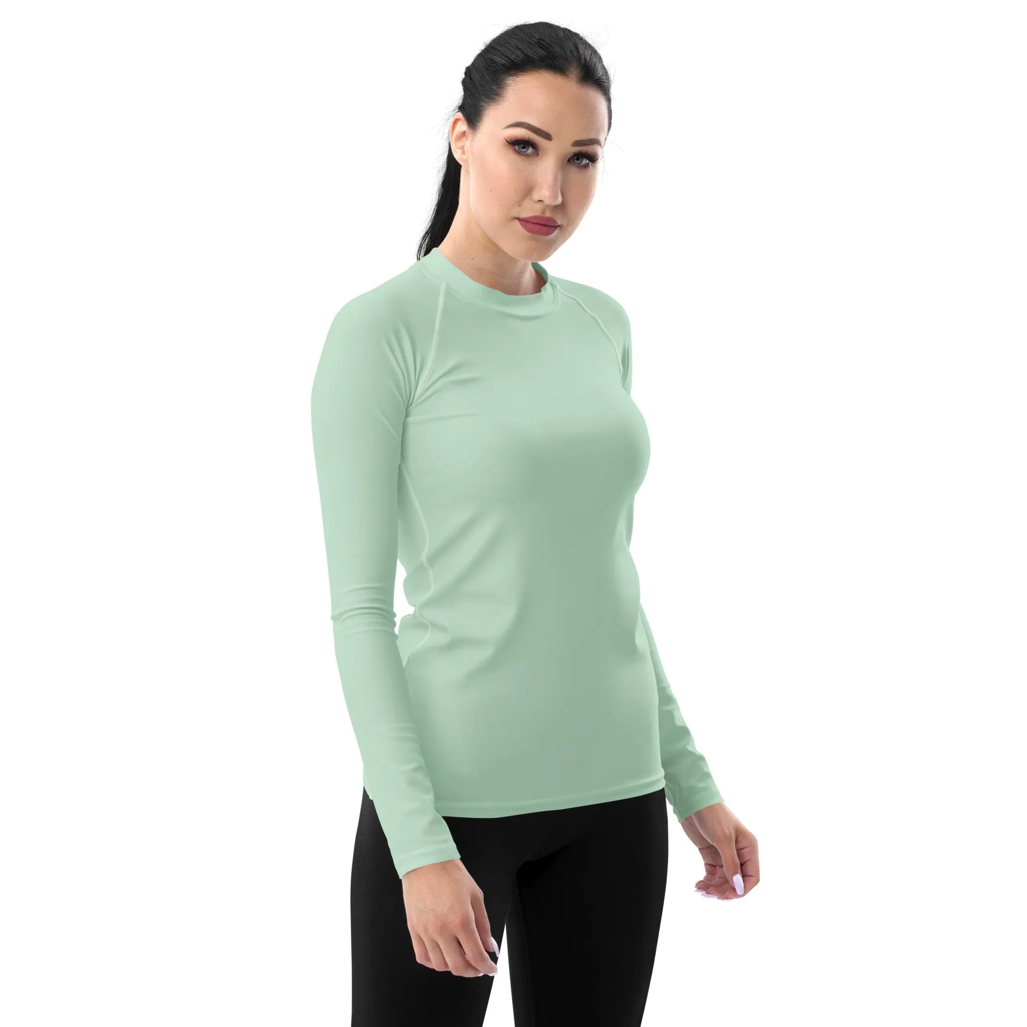 Elevated Essentials: Long Sleeve Solid Color Rash Guard for Women - Surf Crest