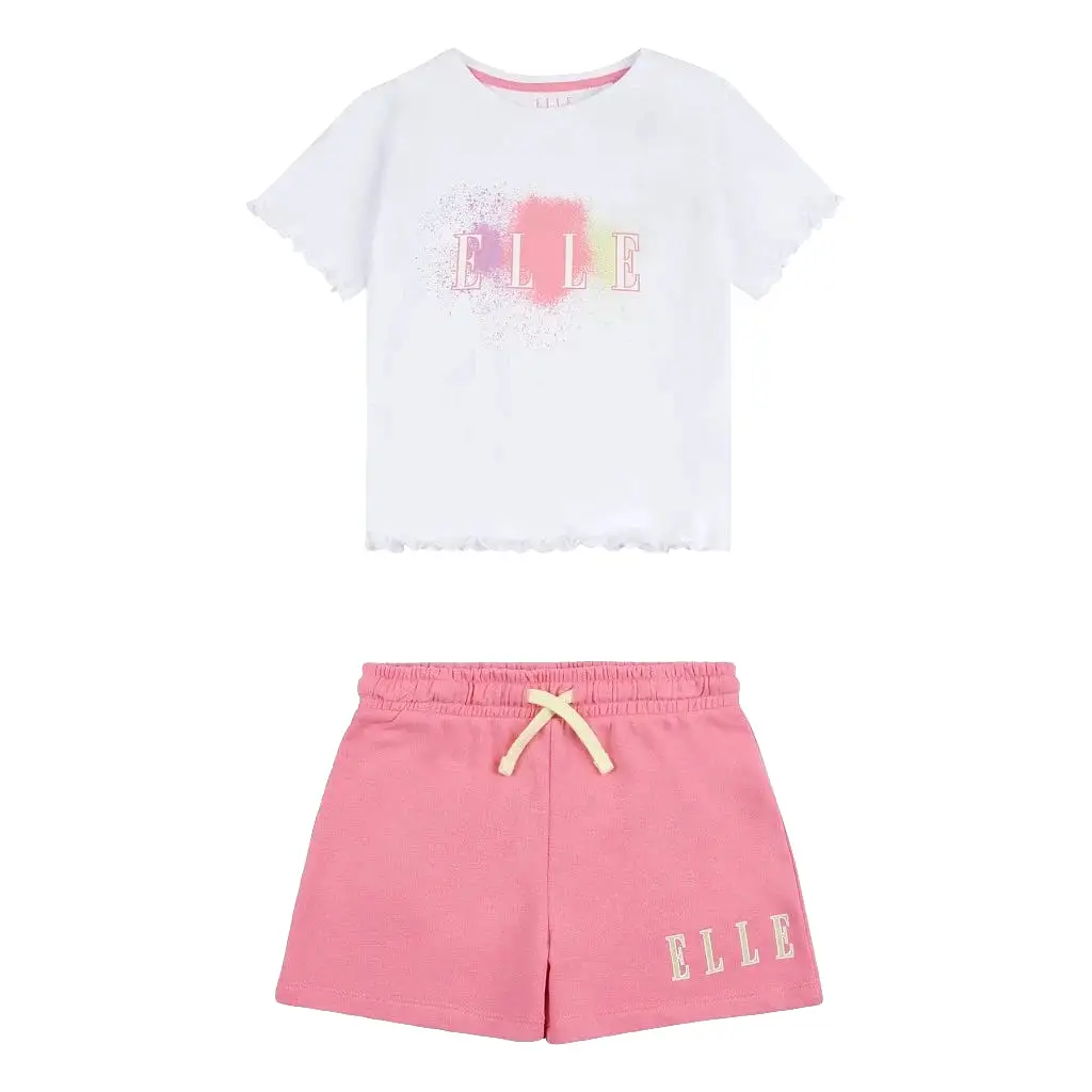 Elle Paint Graphic Boxy Tee & Short Set Junior