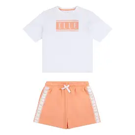 Elle Stripe Logo Tee & Short Set Junior