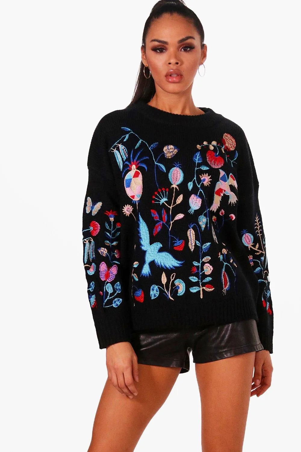 Ellie Floral Embroidered Sweater