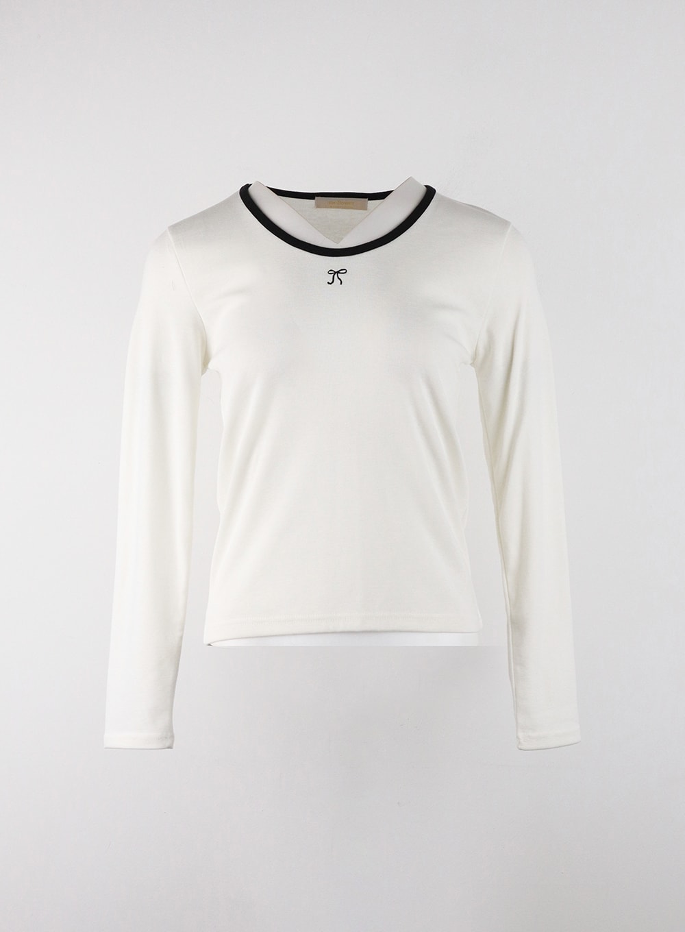 Embroidered Bowknot Detail Long Sleeve OJ405