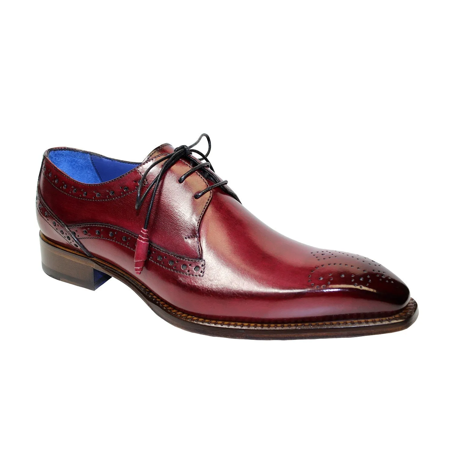 Emilio Franco Giacamo Men's Shoes Antique Red Calf-Skin Leather Oxfords (EF1039)