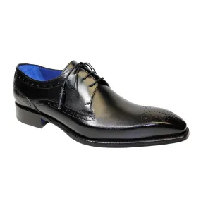 Emilio Franco Giacamo Men's Shoes Black Calf-Skin Leather Oxfords (EF1040)