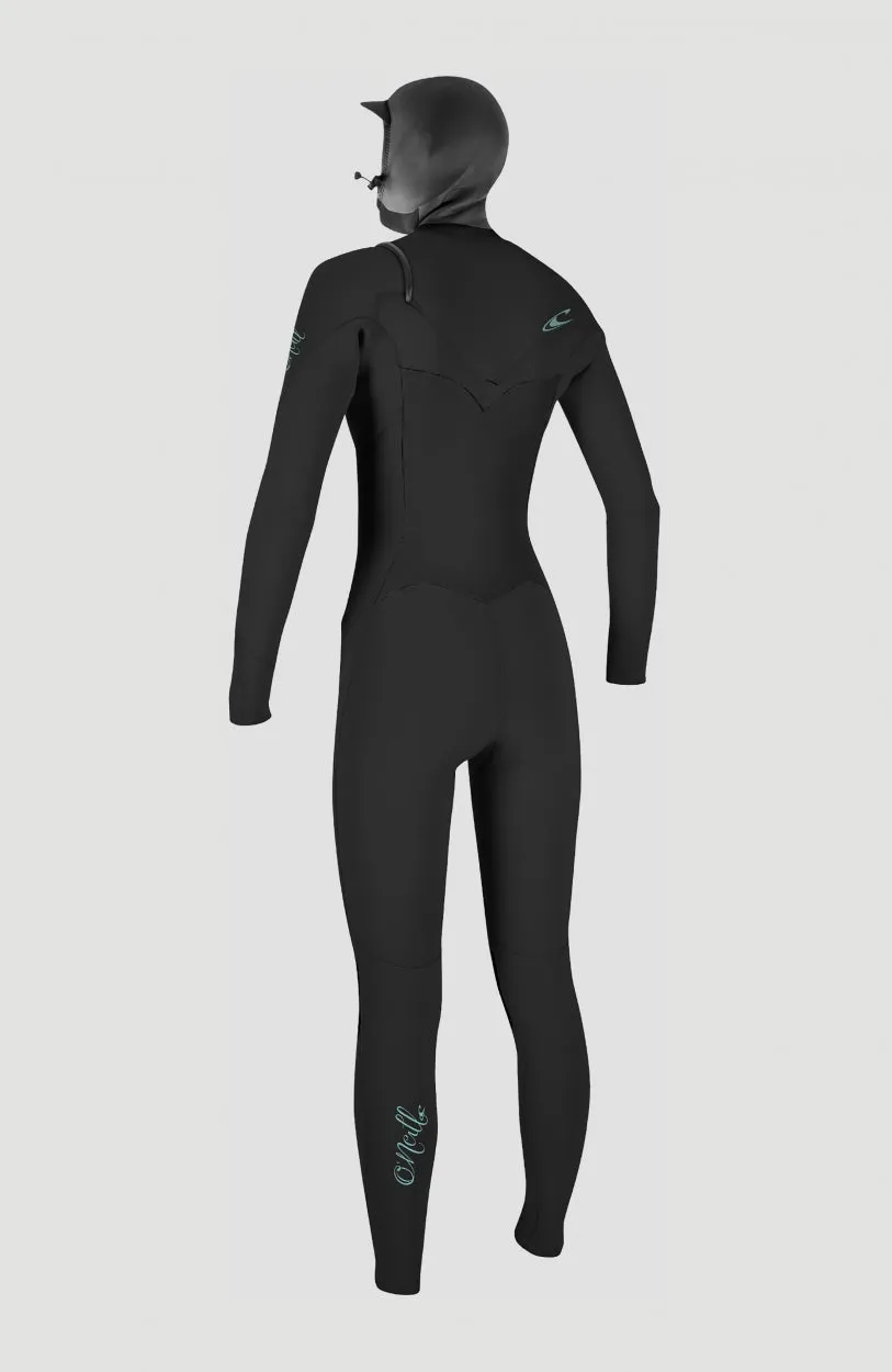 Epic 6/5/4mm Chest Zip Full Wetsuit with Hood | BLACK/BLACK