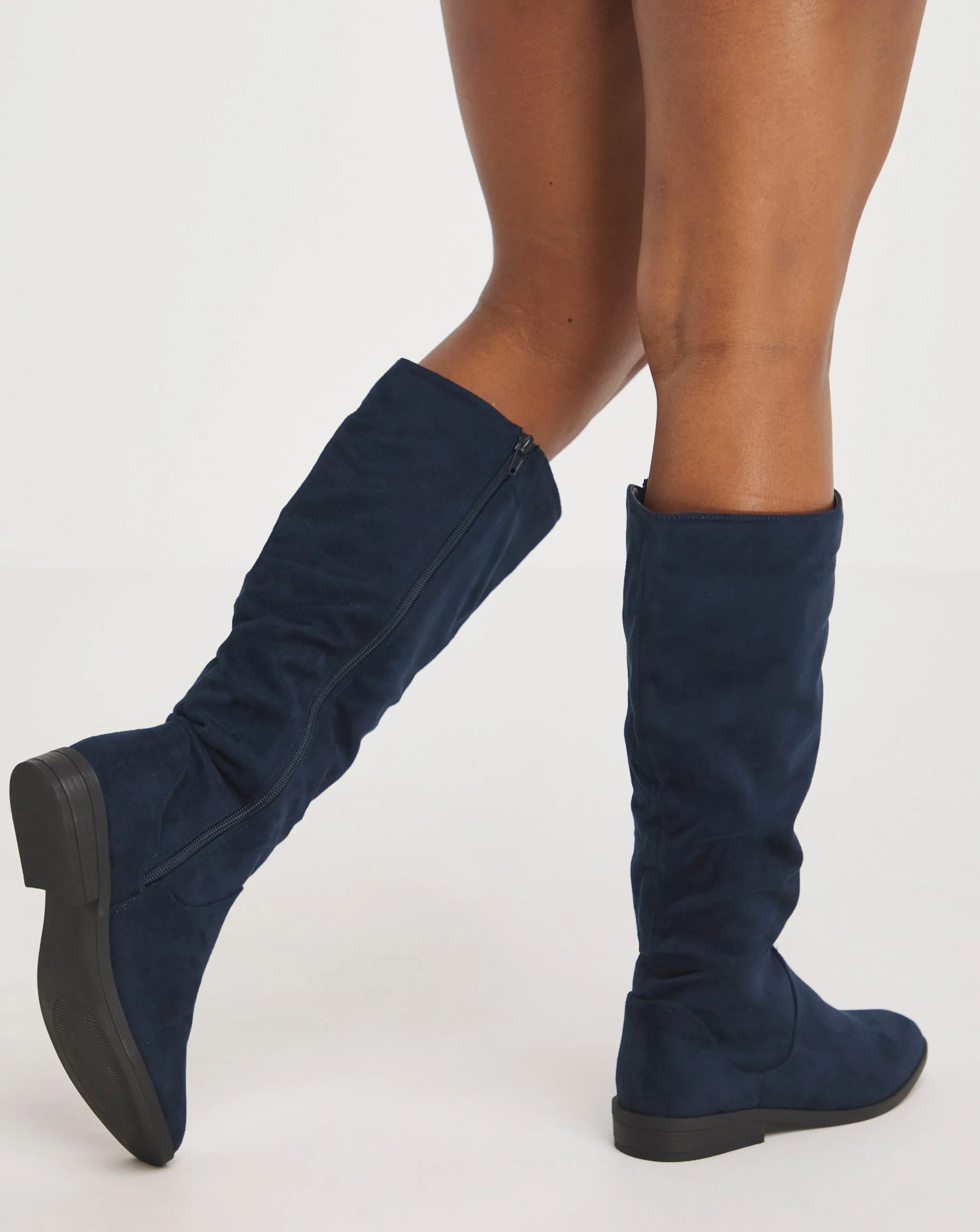 Evren Ruched Boot Standard D Fit Standard Calf | Simply Be