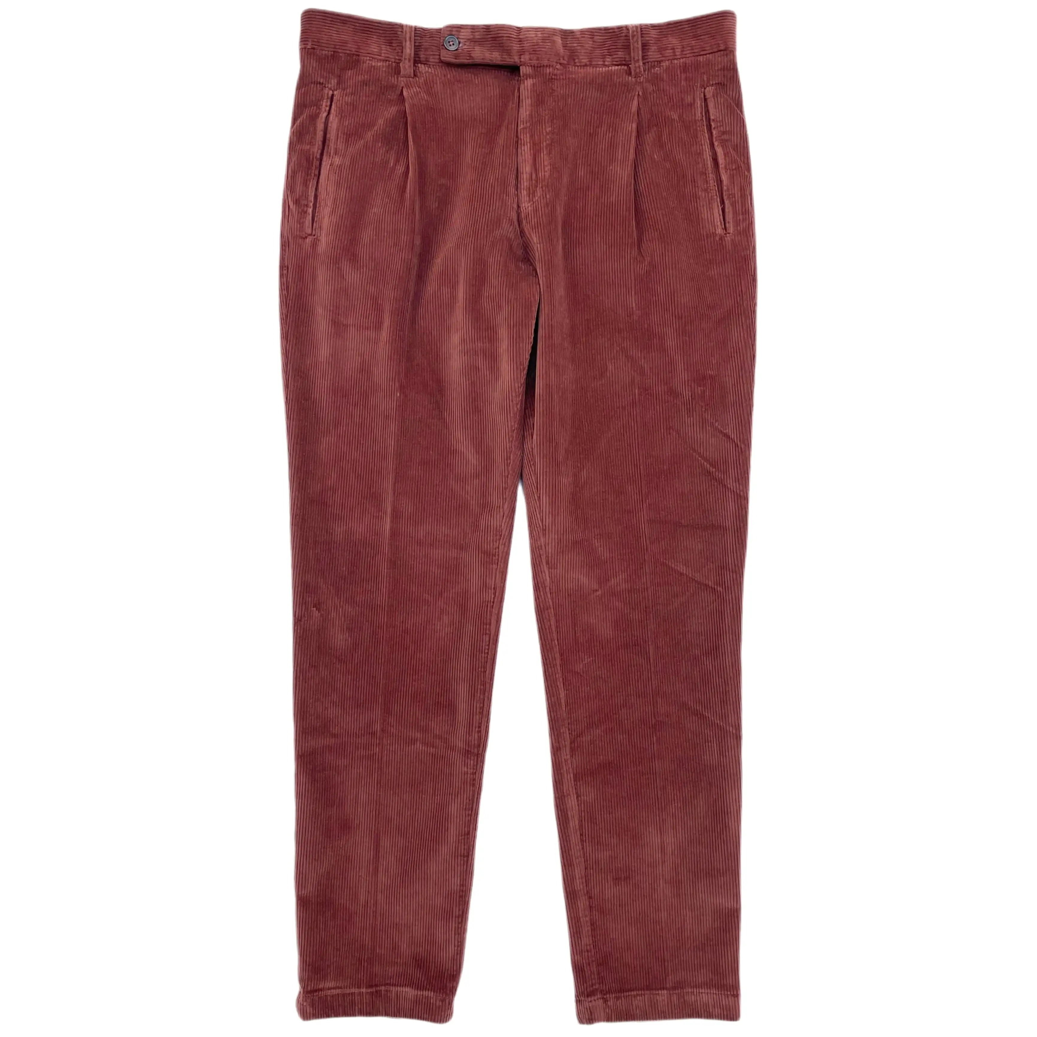 FRESH Corduroy Pleated Chino Pants In Copper