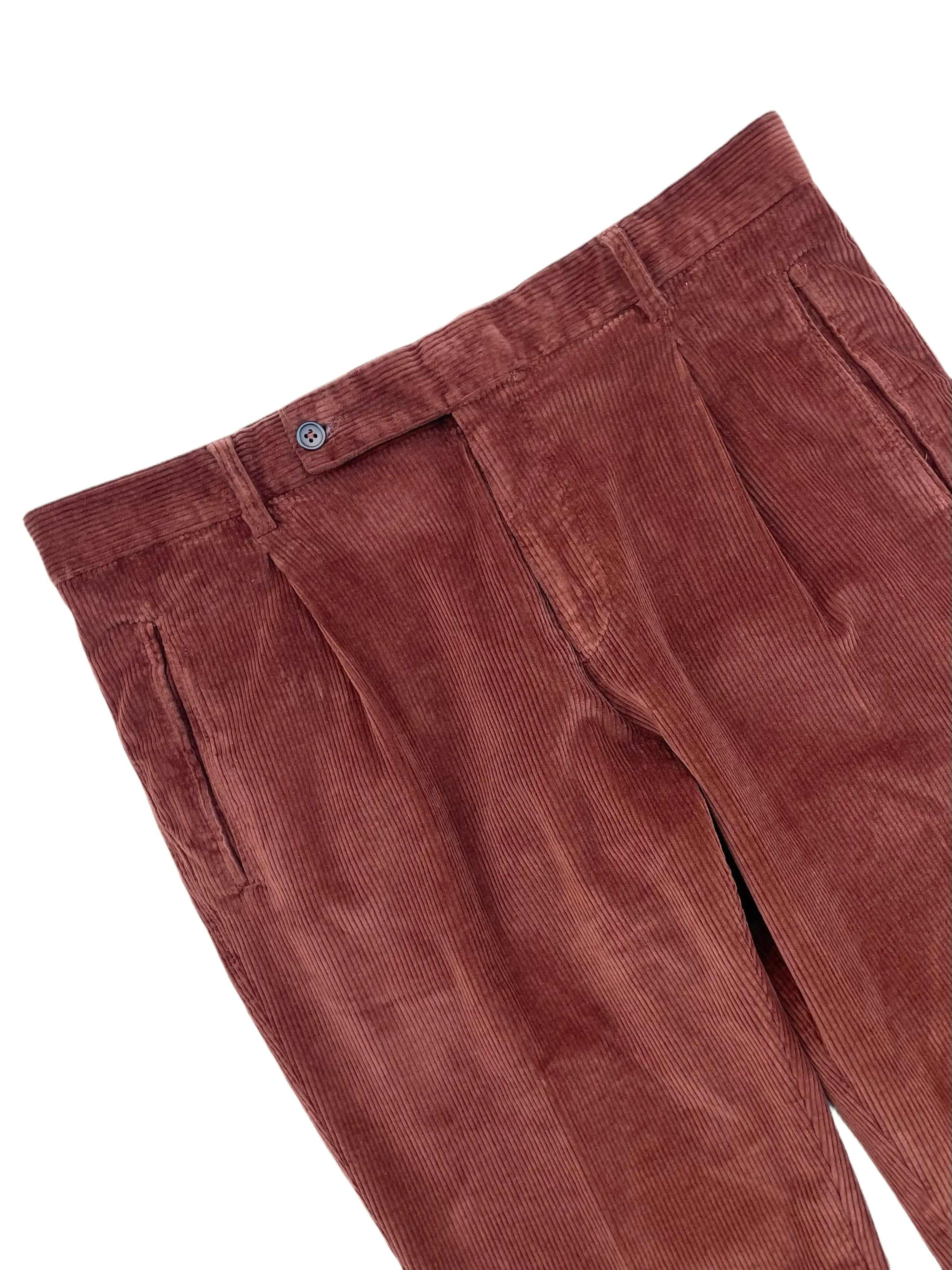 FRESH Corduroy Pleated Chino Pants In Copper