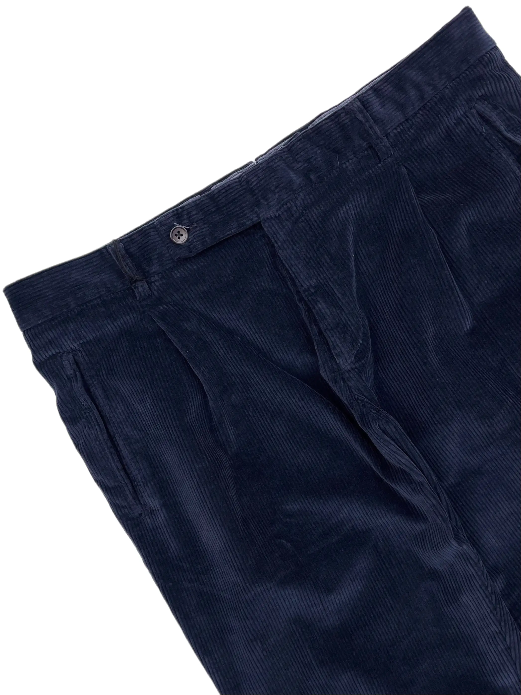 FRESH Corduroy Pleated Chino Pants In Navy