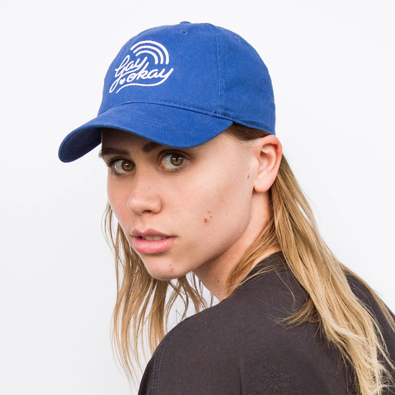 Gay Okay Dad Hat - Royal Blue