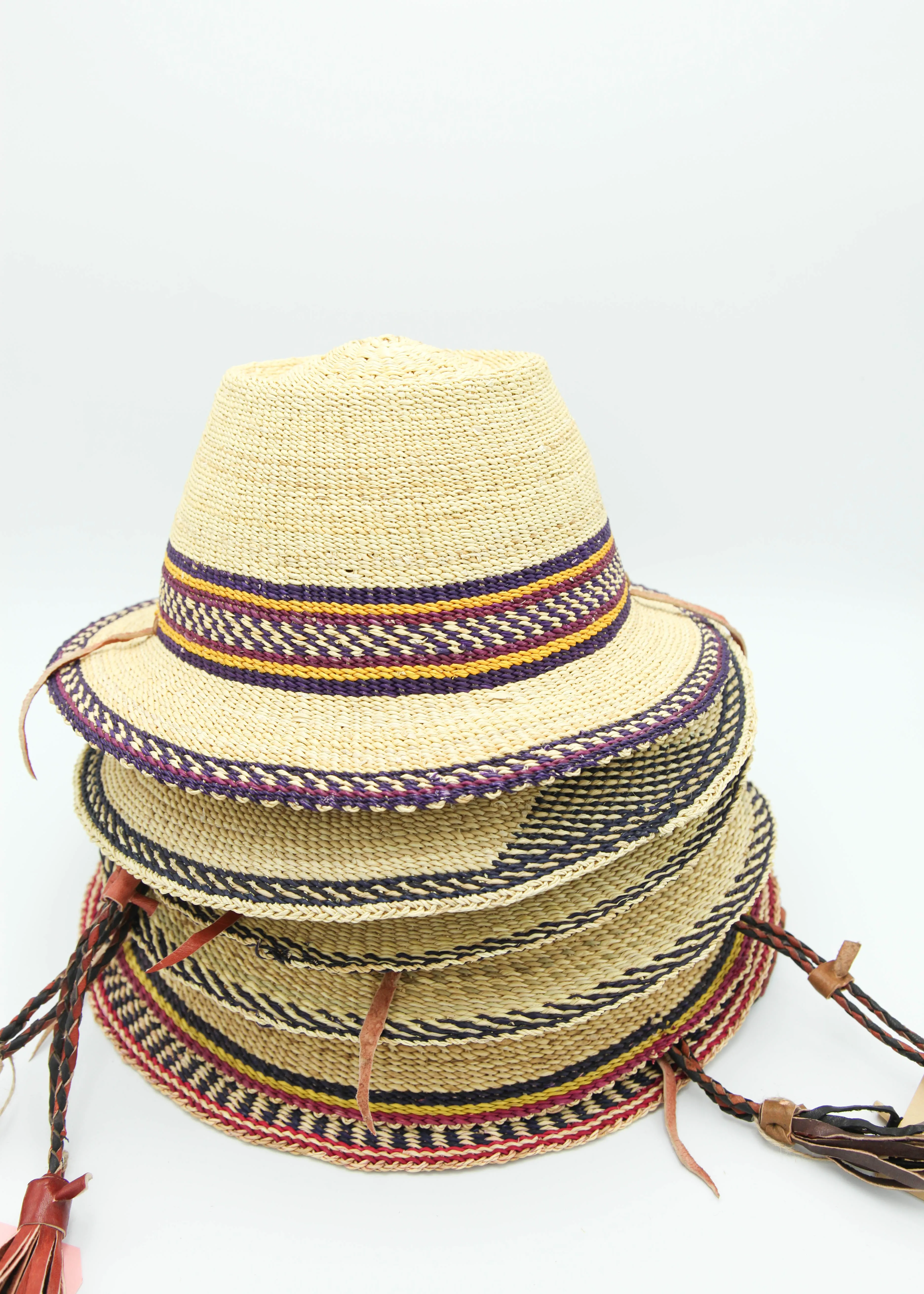 Ghanaian Elephant Grass Hat Small - Assorted