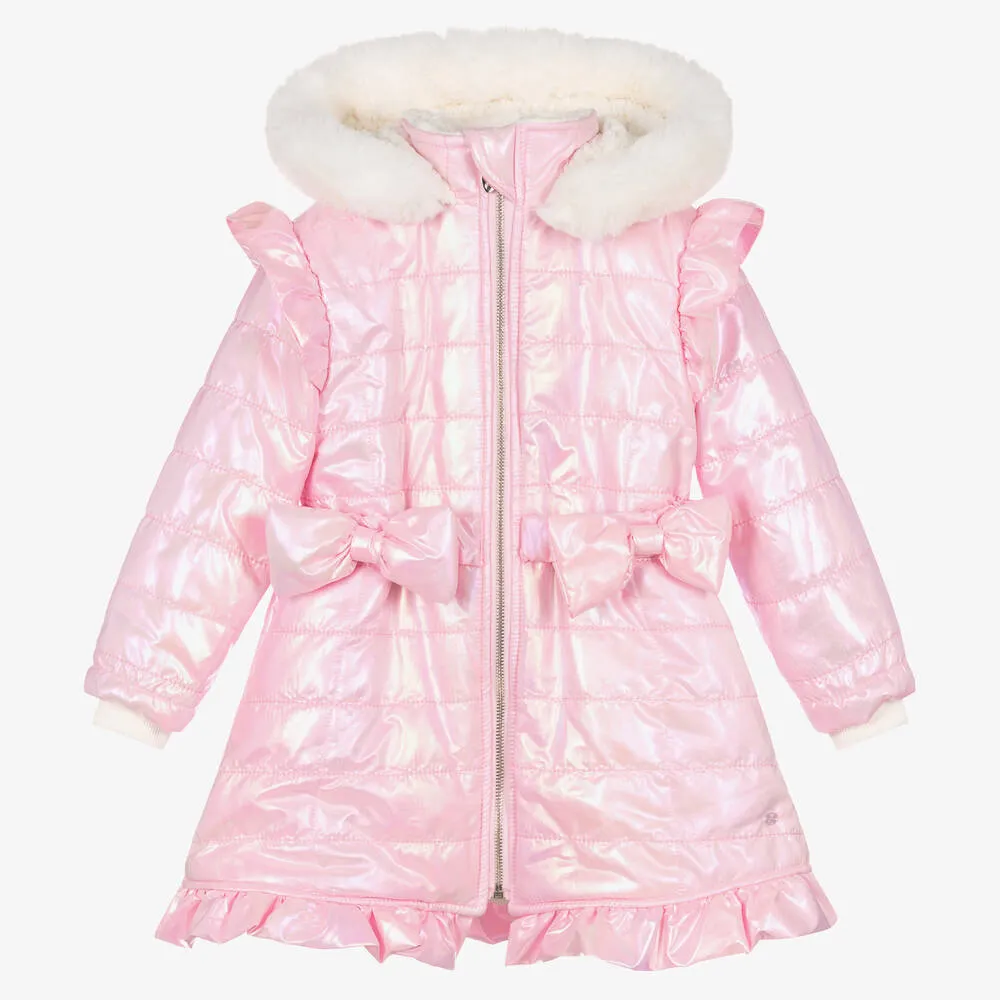 Girls Pink Hooded Coat