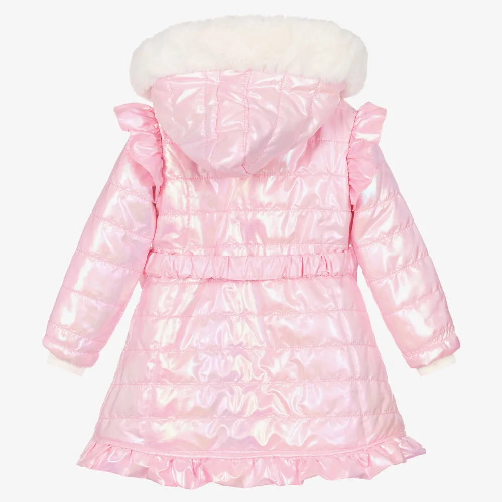 Girls Pink Hooded Coat