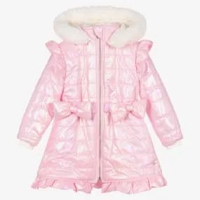 Girls Pink Hooded Coat