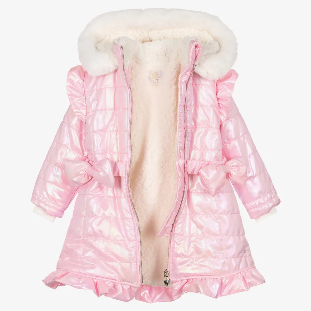 Girls Pink Hooded Coat