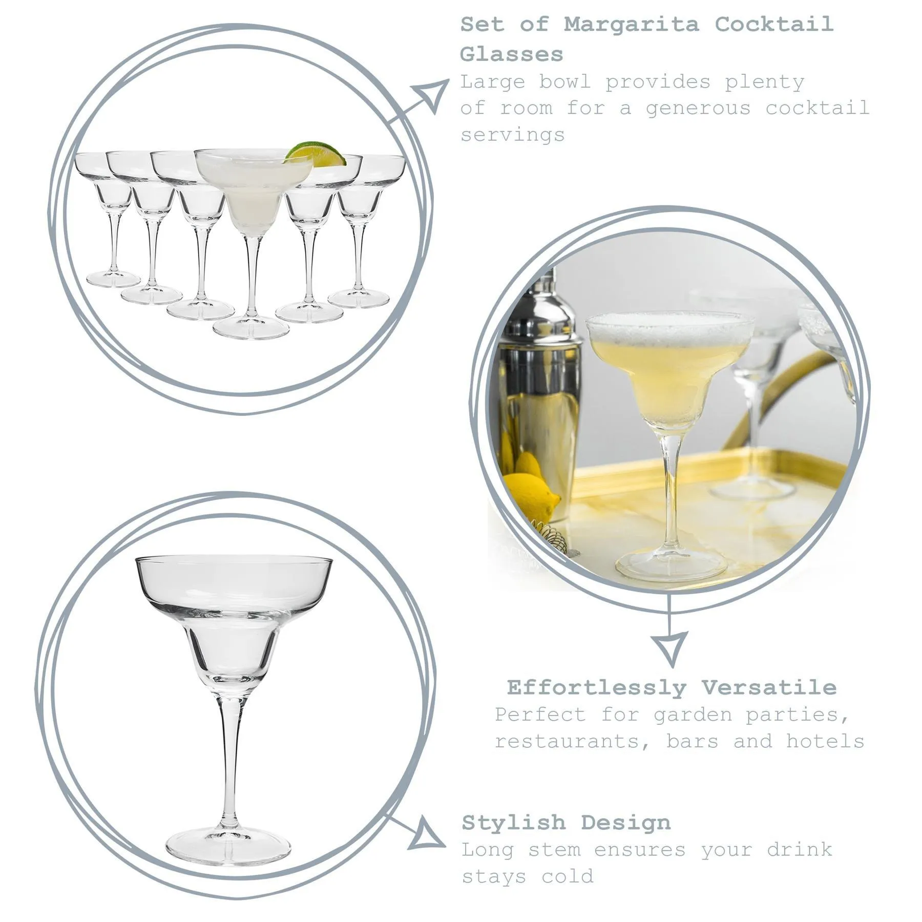 Glassware | Ypsilon Margarita Glasses - 330ml - Pack of 12 | Bormioli Rocco