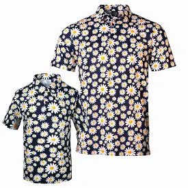 Golf Gods - Father/Son Daisy Flower Cool Tech Performance Polo