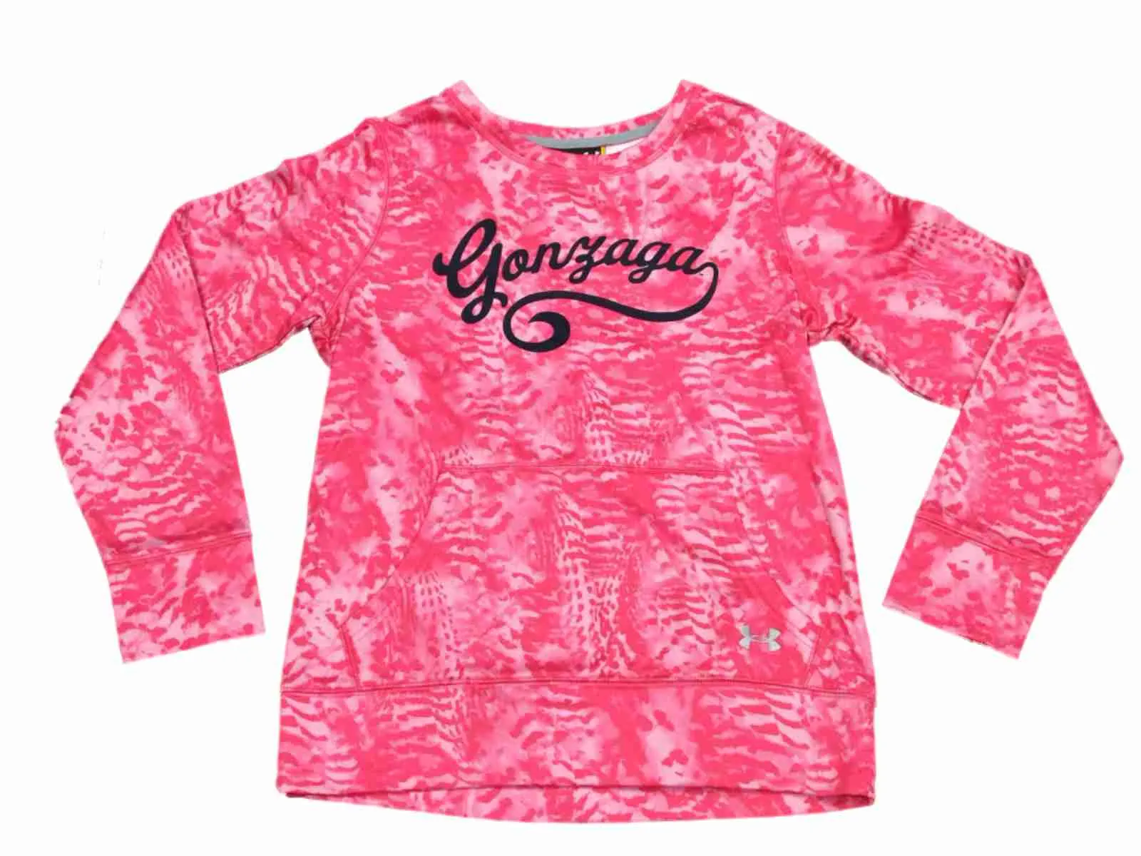 Gonzaga Bulldogs Under Armour YOUTH Girls Pink HeatGear Pullover Sweatshirt (M)