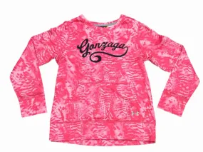 Gonzaga Bulldogs Under Armour YOUTH Girls Pink HeatGear Pullover Sweatshirt (M)