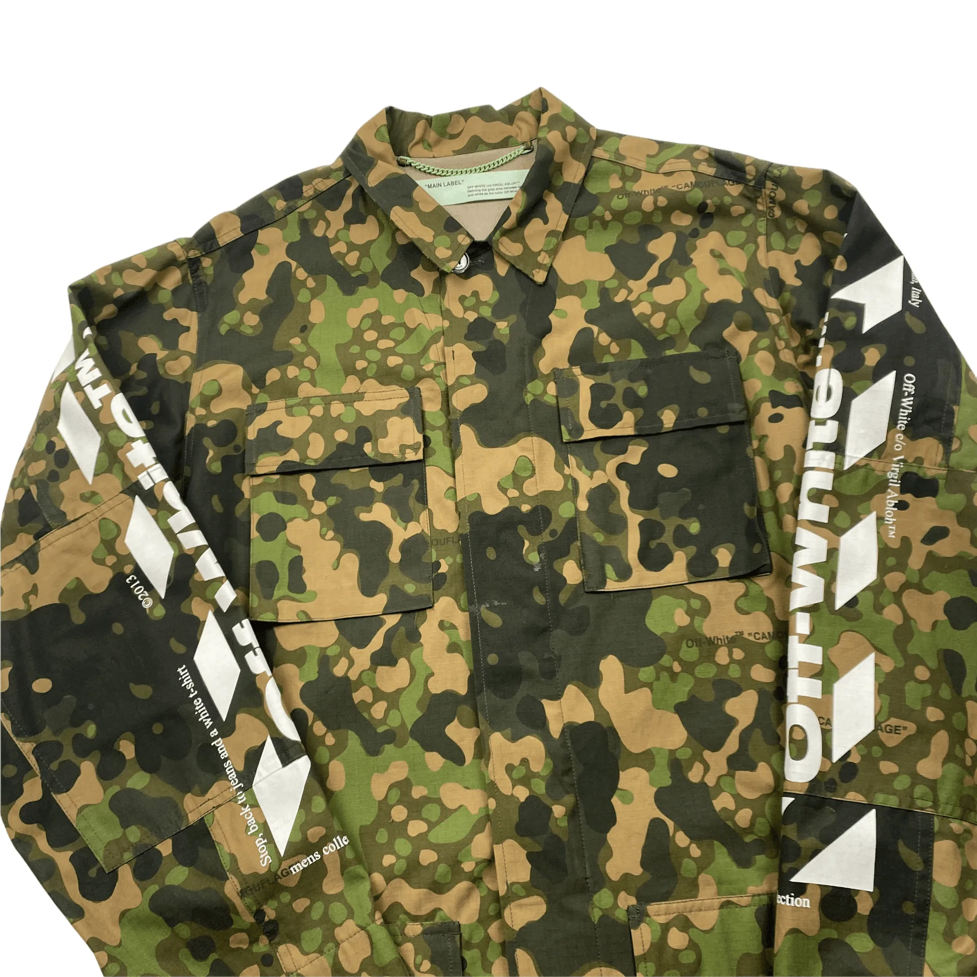 Green Camo Off-White Diag Field Jacket - Large