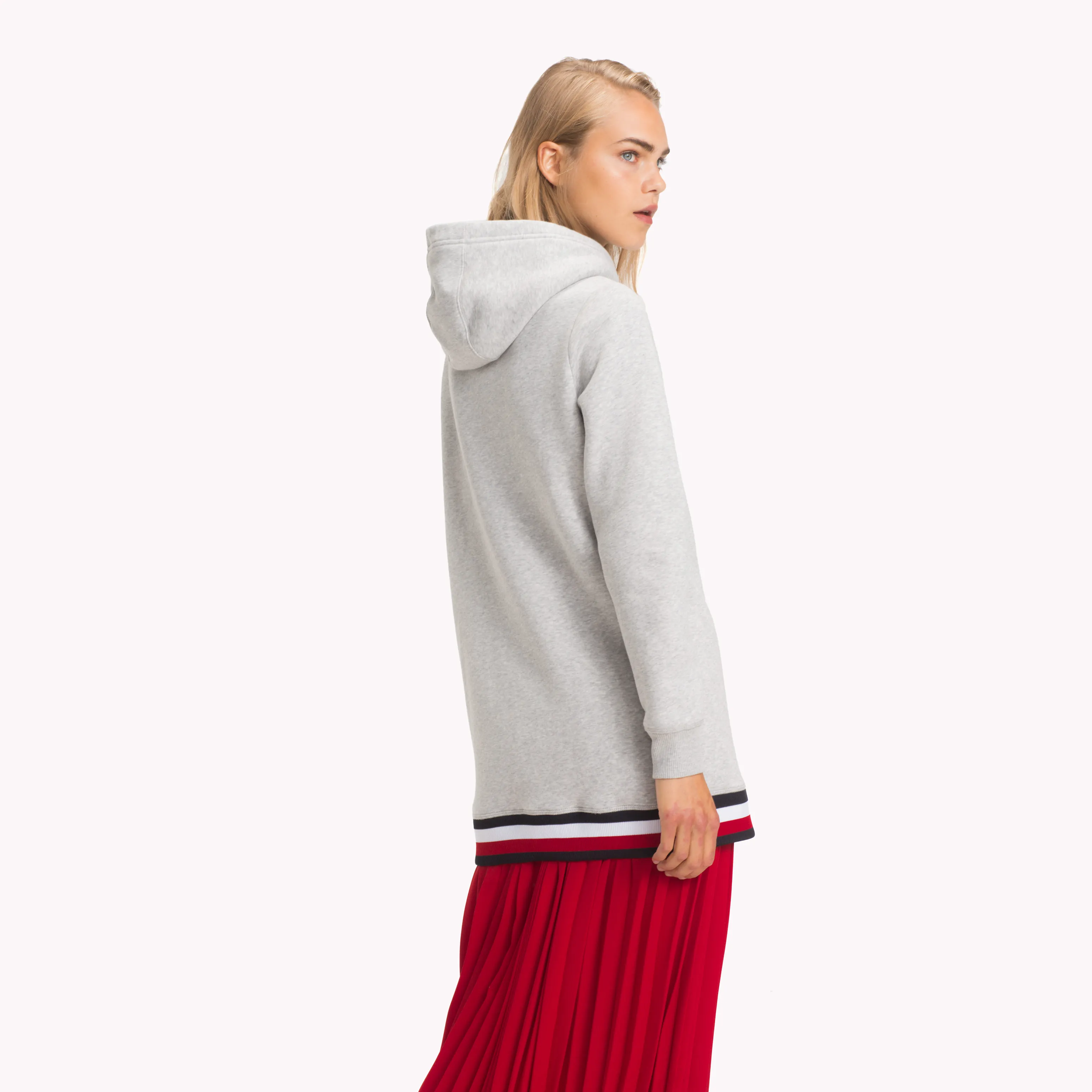 Grey Global Stripe Oversized Fit Hoodie | Sweatshirts & Hoodies | Tommy Hilfiger