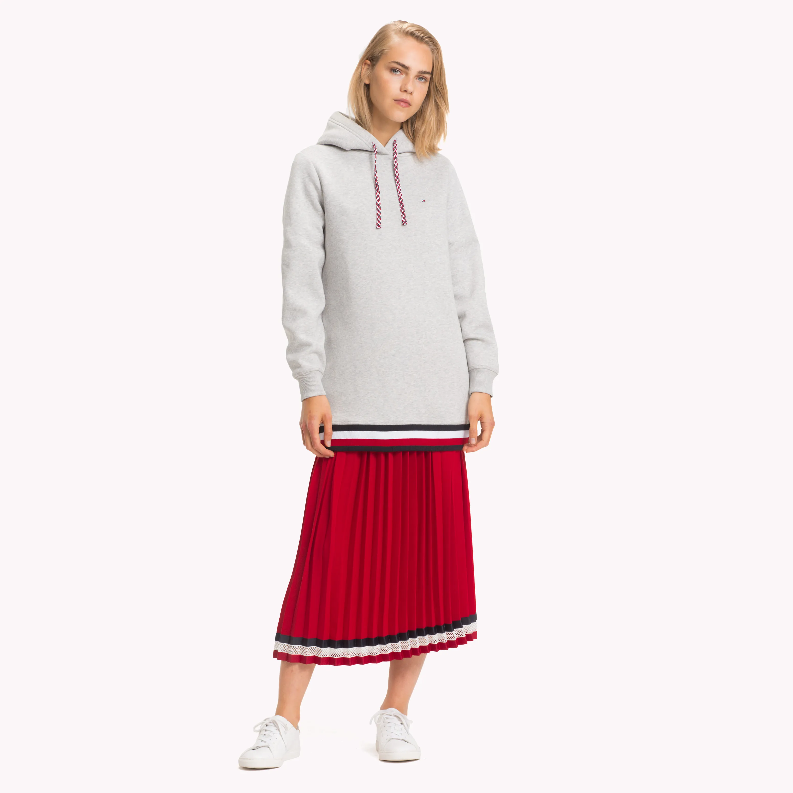 Grey Global Stripe Oversized Fit Hoodie | Sweatshirts & Hoodies | Tommy Hilfiger