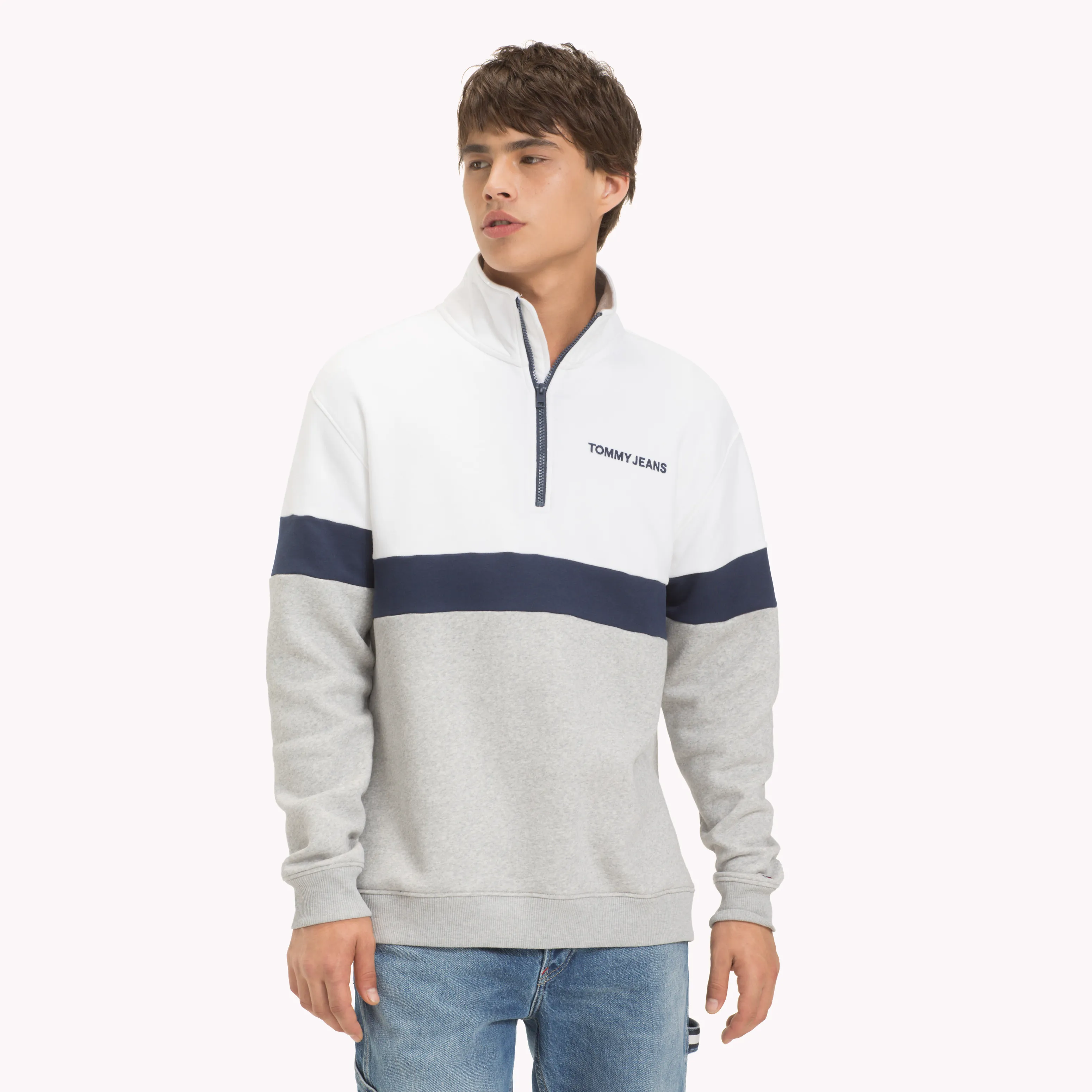 Grey Retro Mock Neck Jumper | Sweatshirts & Hoodies | Tommy Hilfiger