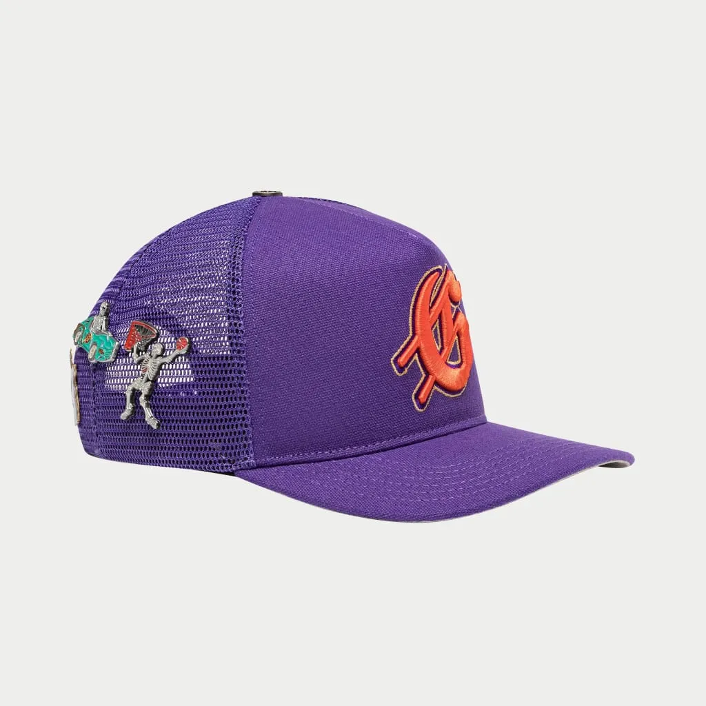 GS LOGO TRUCKER HAT (PURPLE/ORANGE)