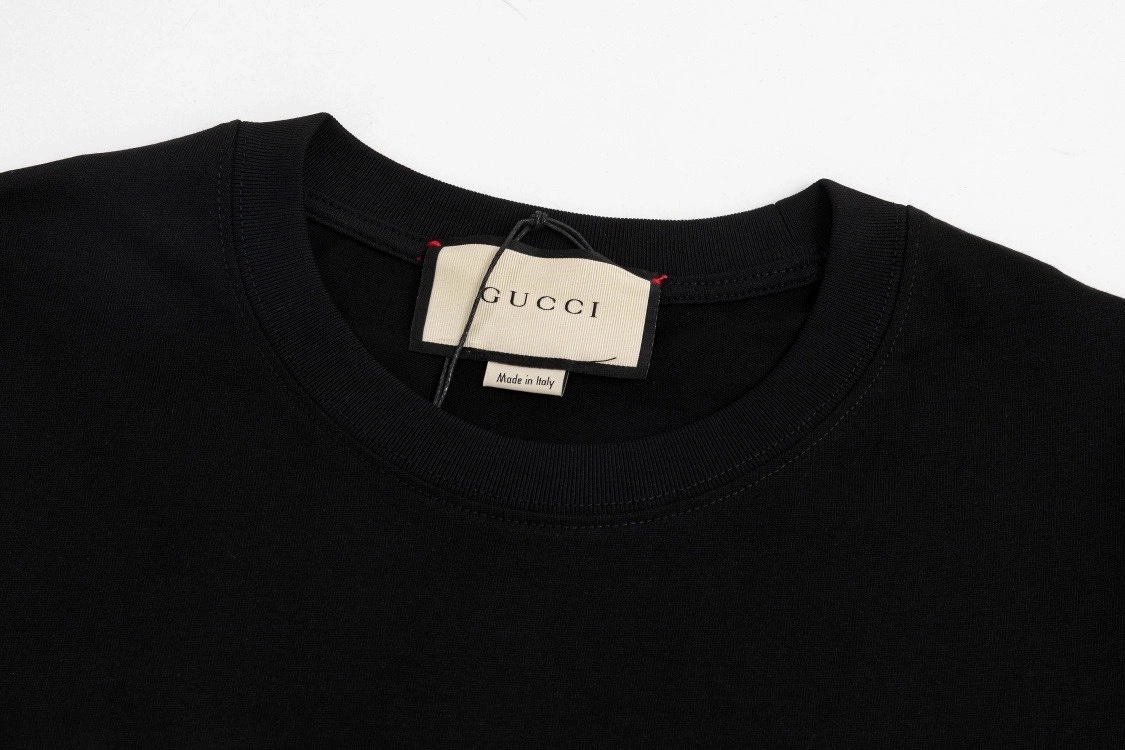 Gucci 24SS collage abstract art logo short-sleeved T-shirt Black 3.13