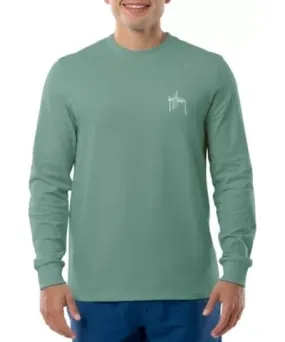 Guy Harvey Men's Mahi Palms Long Sleeve Graphic T-Shirt