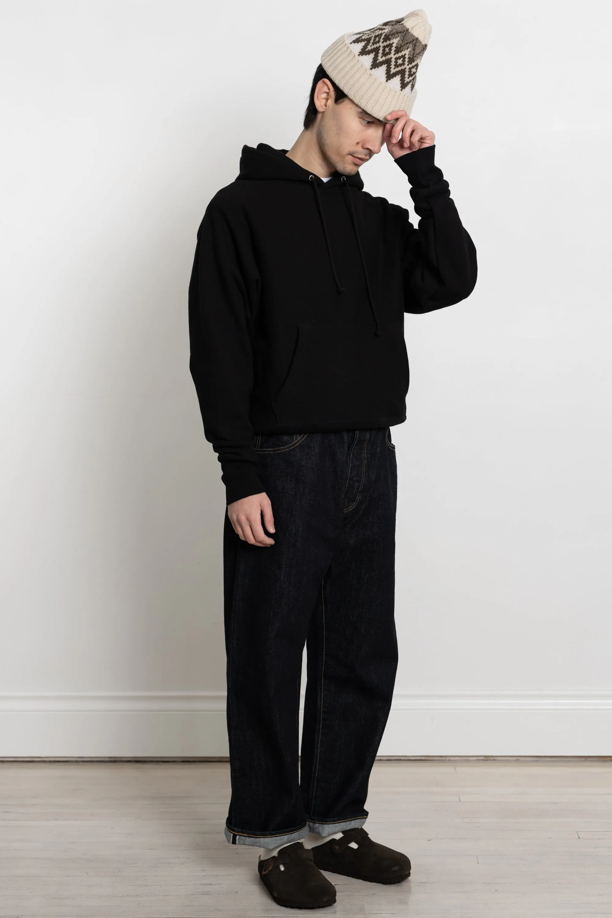 Heavyweight Drawstring Hooded Sweatshirt Black