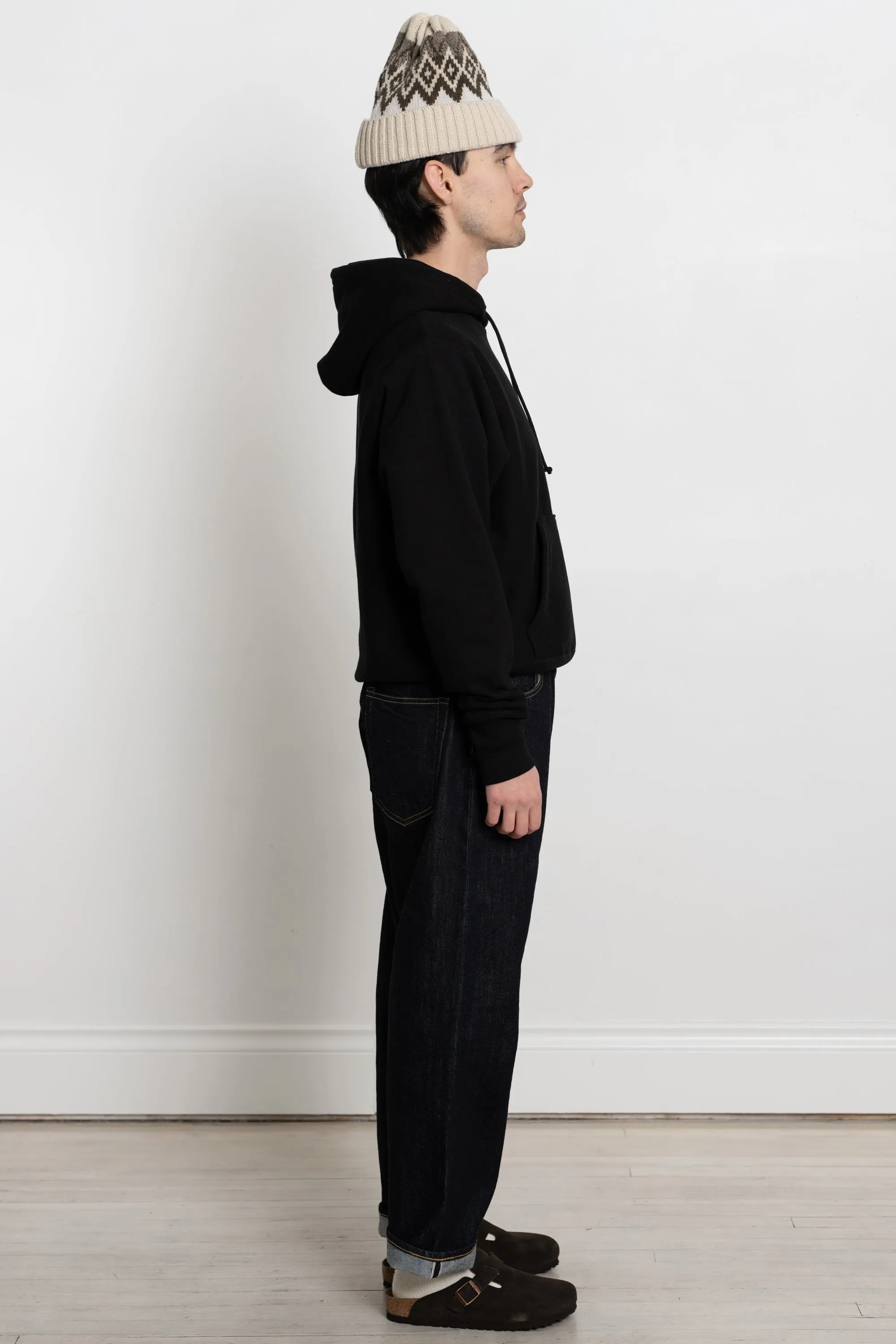 Heavyweight Drawstring Hooded Sweatshirt Black