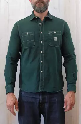 HENS TEETH ITALY Herringbone Green Workshirt