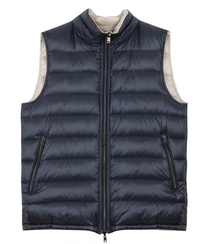 HERNOREVERSIBLE SLEEVELESS JACKET IN NYLON ULTRALIGHT