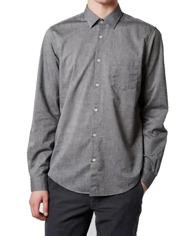 Hope Men's Roy Long Sleeve Polo Shirt In Gray