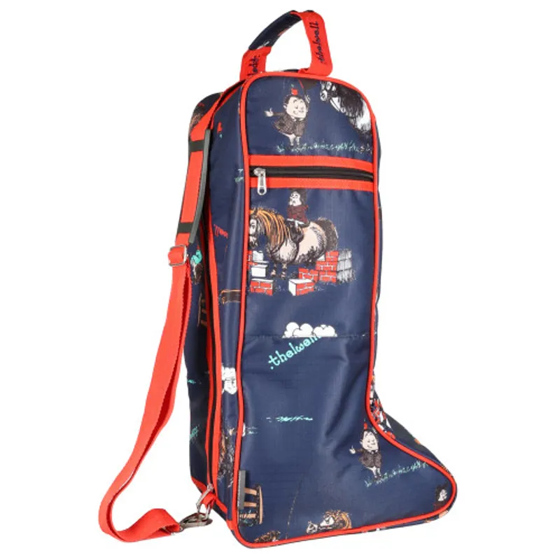 Hy Equestrian Practice Makes Perfect Boot Bag in Navy/Red - WEB EXCLUSIVE