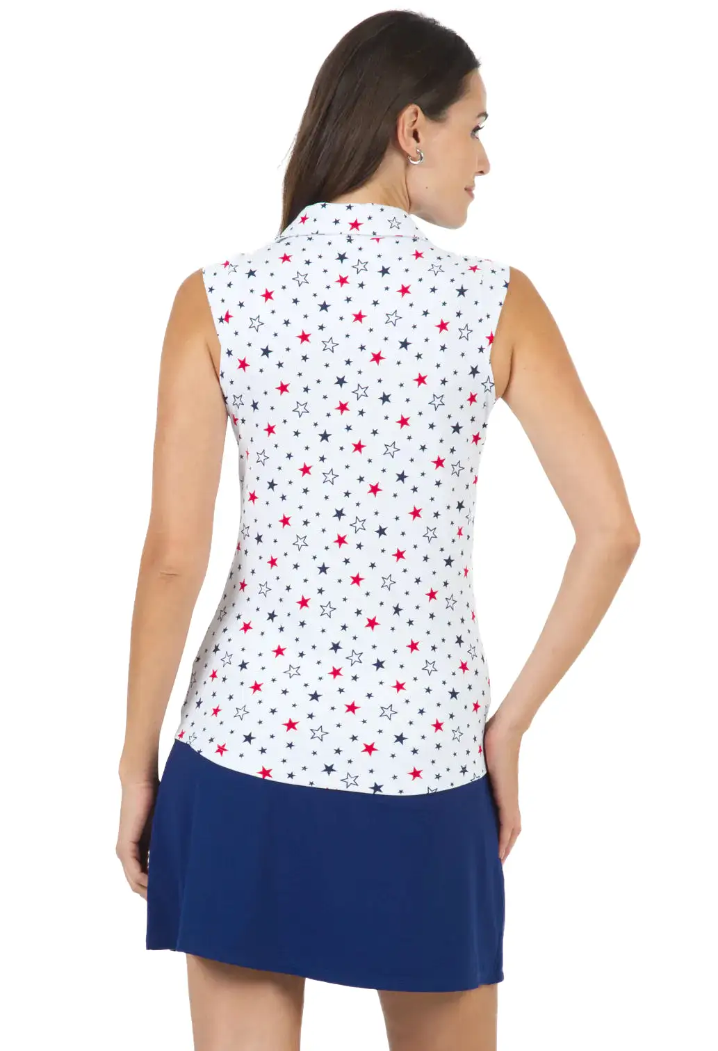 IBKUL Celebration Print Sleeveless Polo