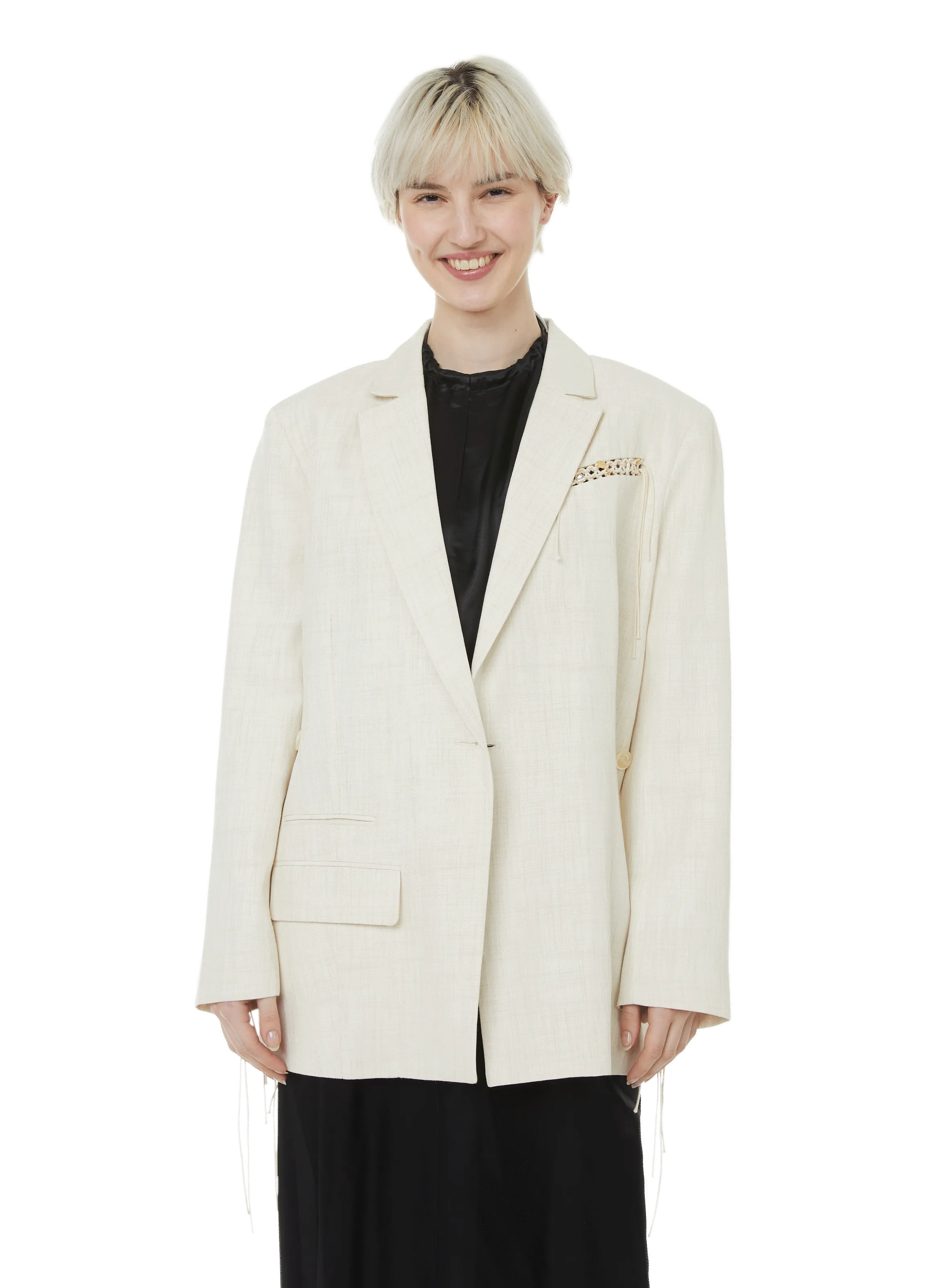 JACQUEMUS  La Veste Tibau embroidered jacket - White