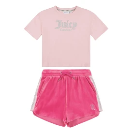 Juicy Couture Diamante Runner Tee/Short Set Junior