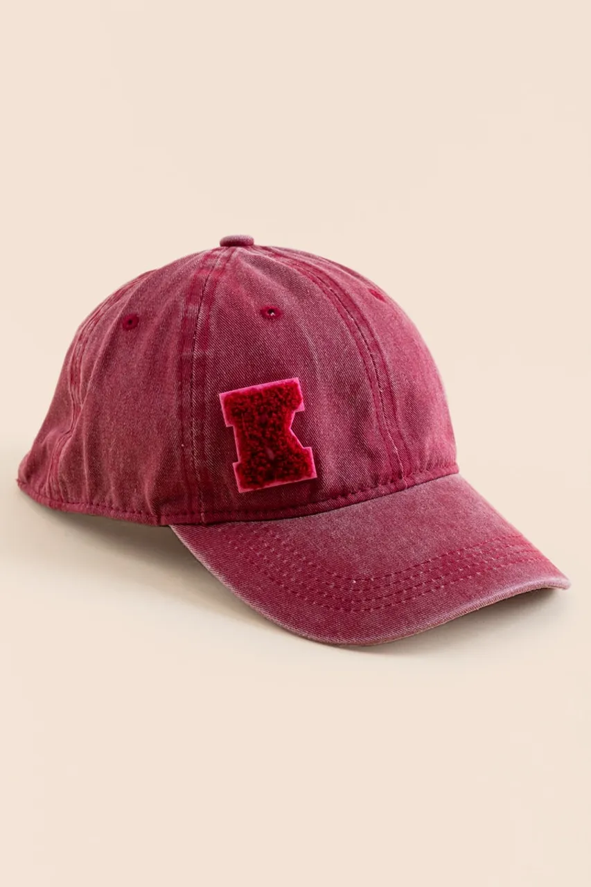 K Initial Soft Patch Baseball Hat