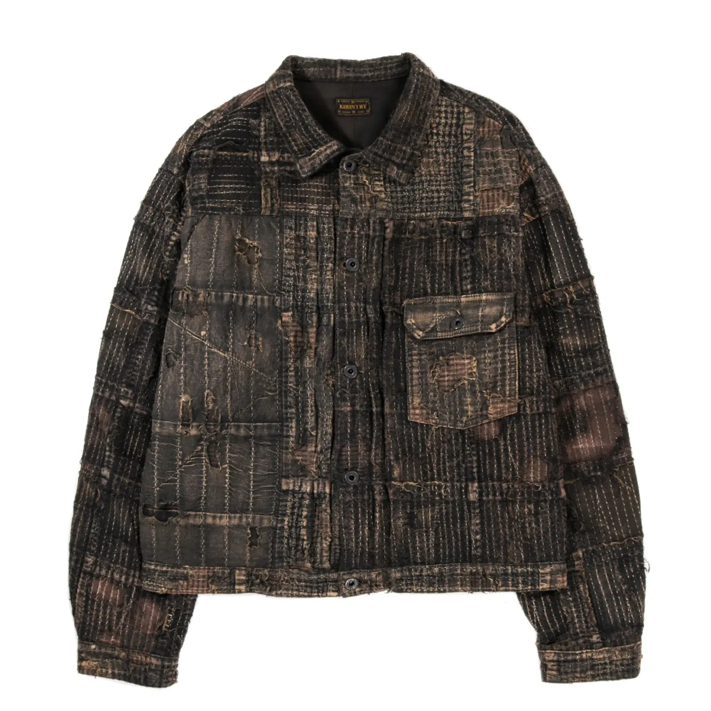 KAPITAL BLACK-TEA-CORE BORO SPRING 1ST JACKET BLACK