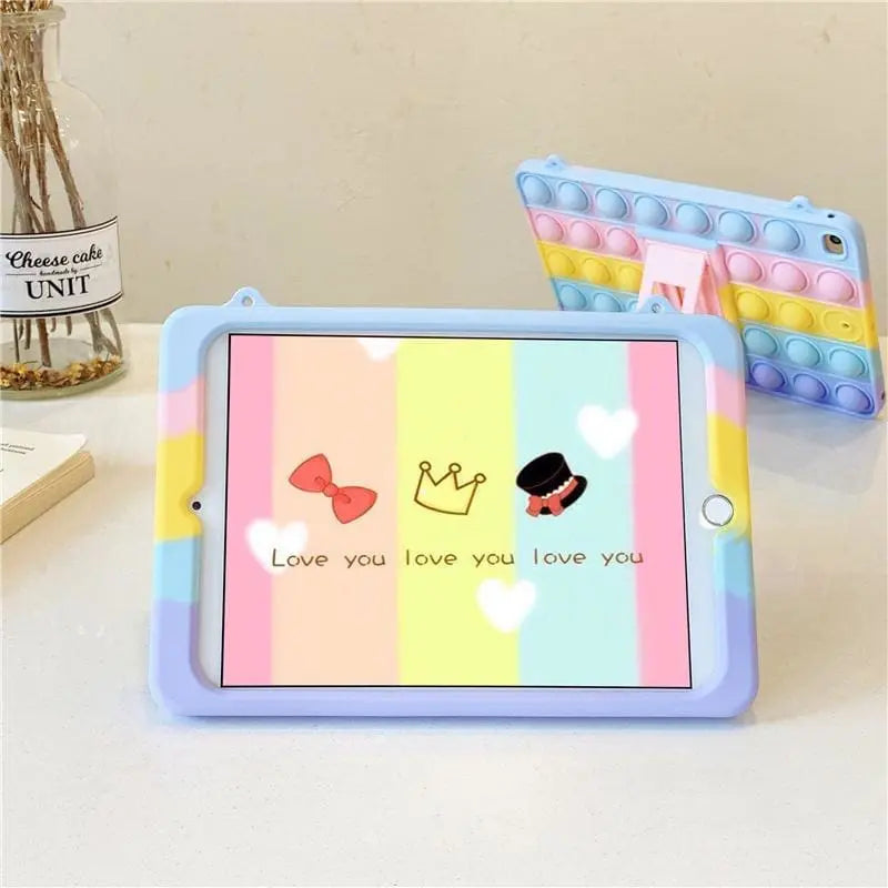 Kawaii Pastel Rainbow Cute Ipad Protect Case MM1622