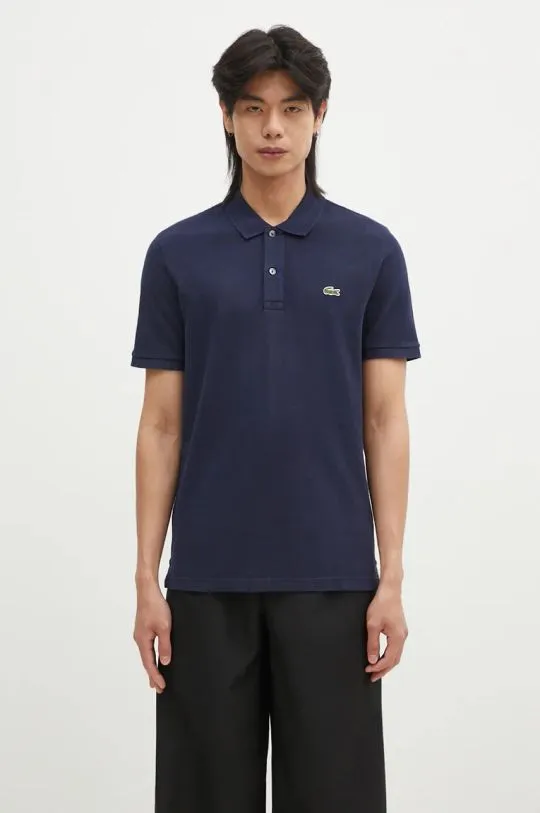 Lacoste cotton polo shirt PH4012 166 navy blue color