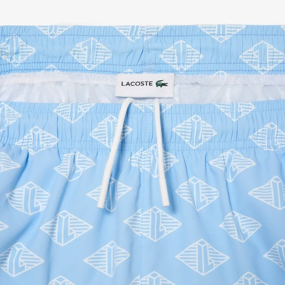 Lacoste Short de bain bleu bicolore