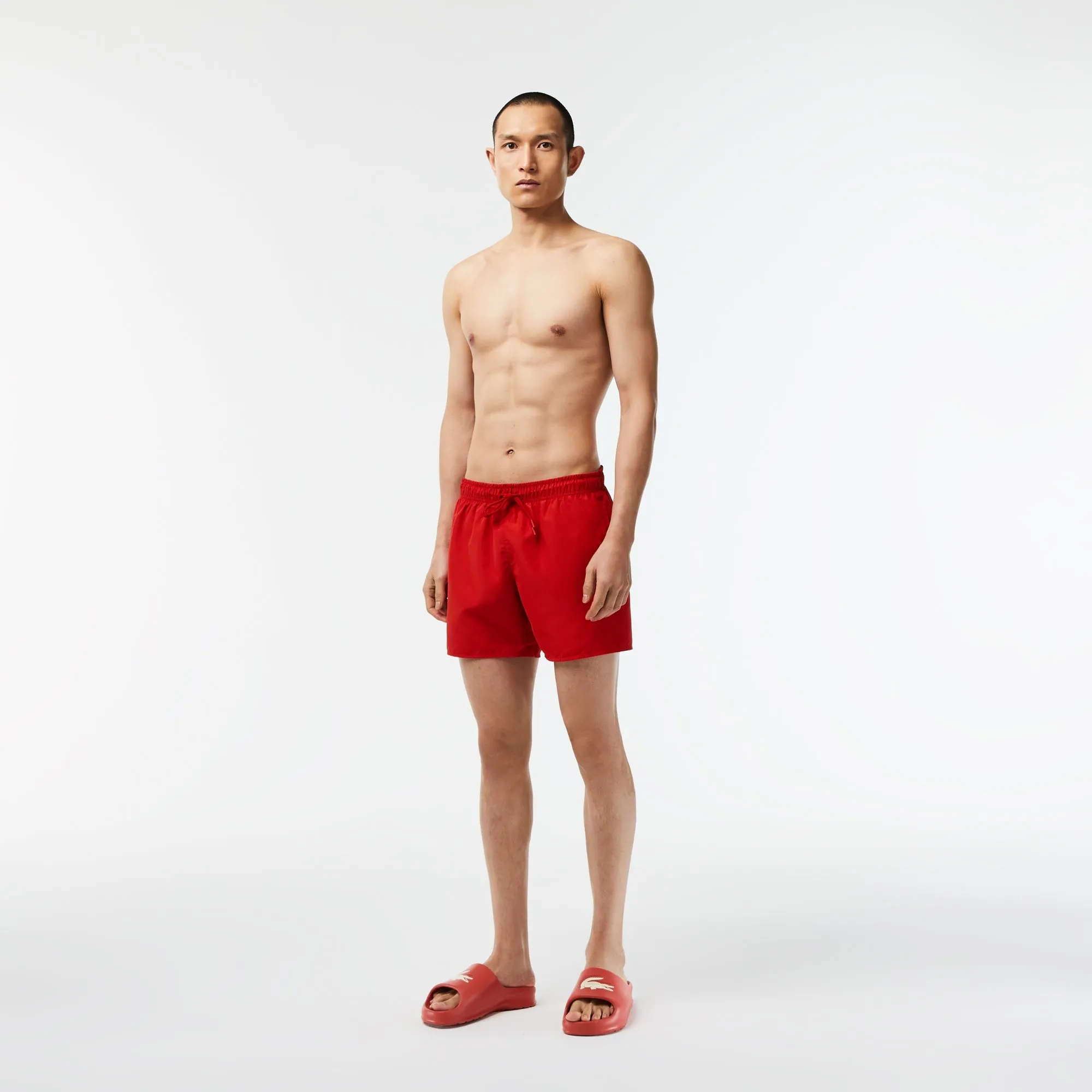 Lacoste Short de bain rouge léger à séchage rapide