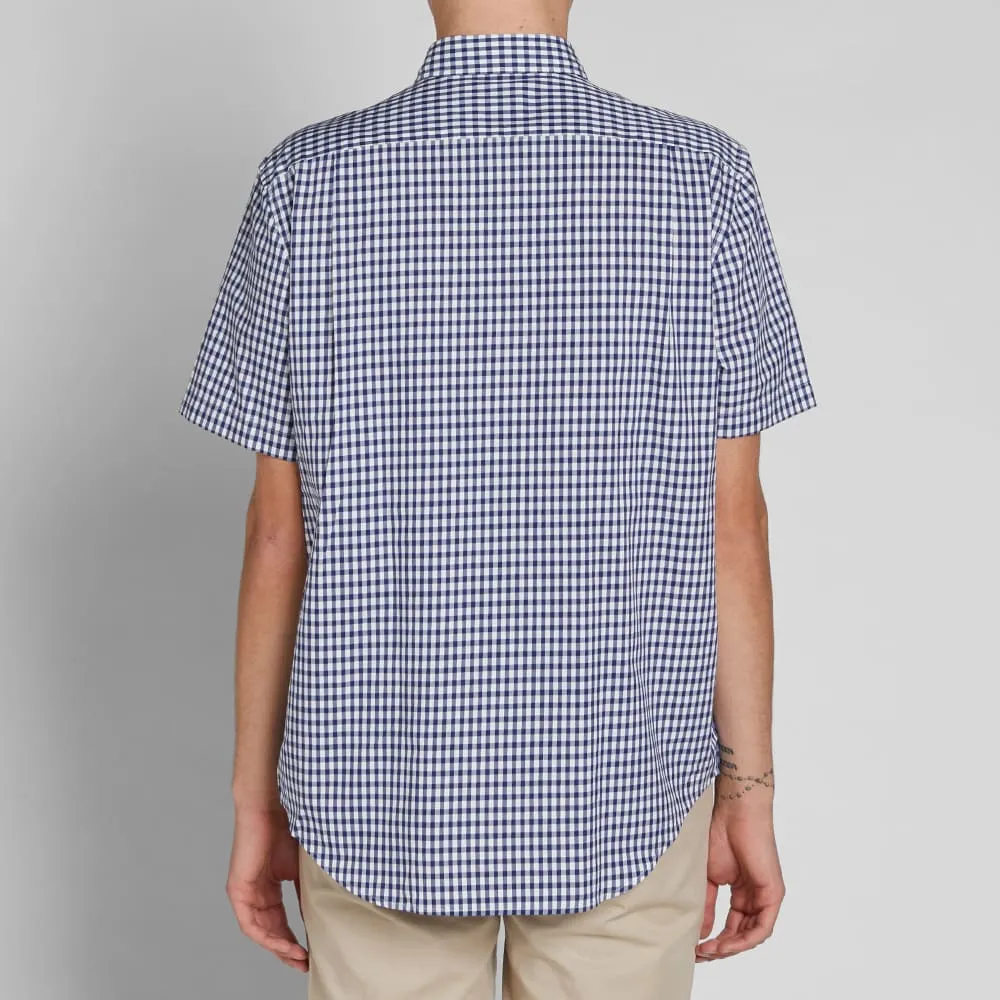 Lacoste Short Sleeve Gingham ShirtNavy & White