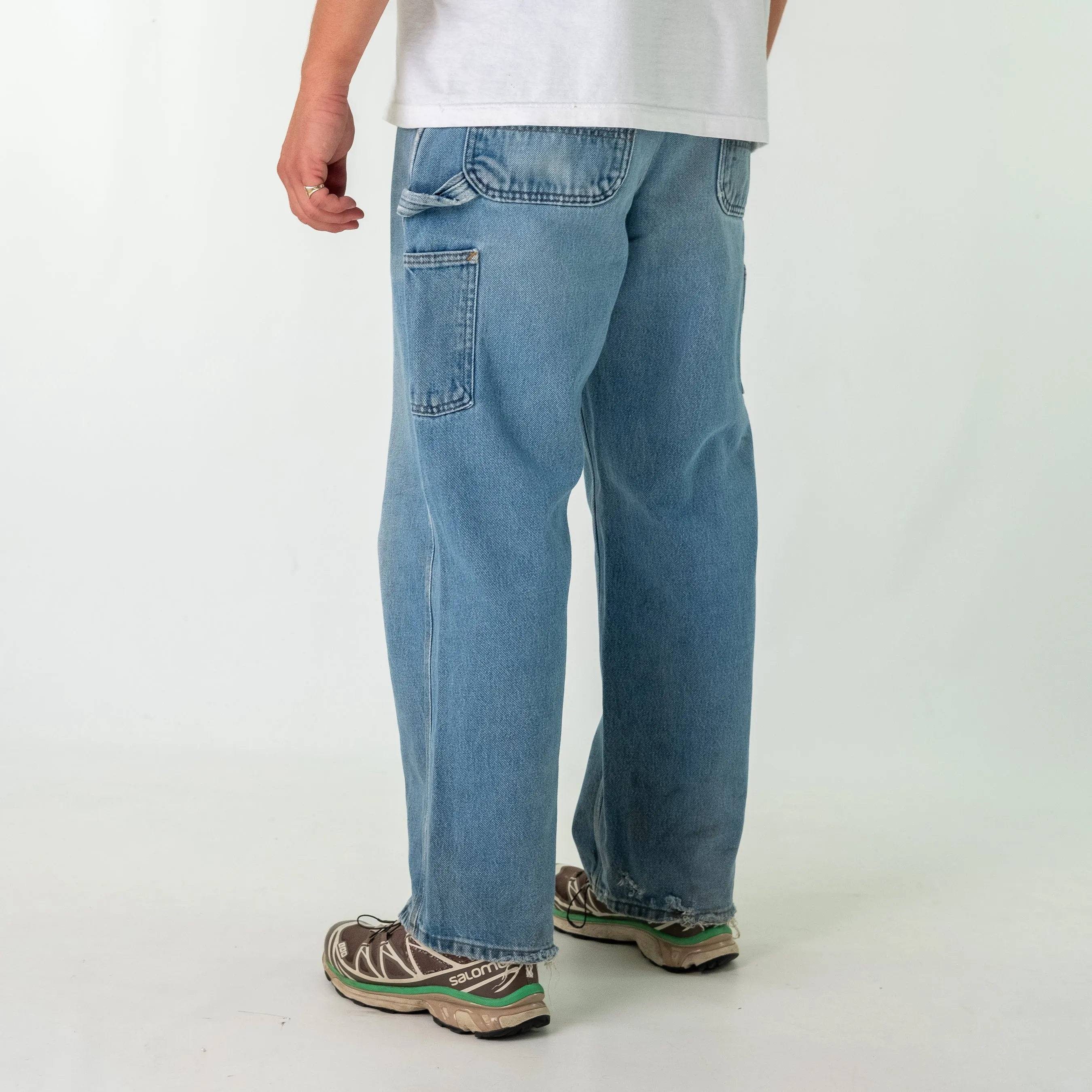 Light Blue 90s Carhartt Denim Carpenter Jeans Baggy Pants (34x30)