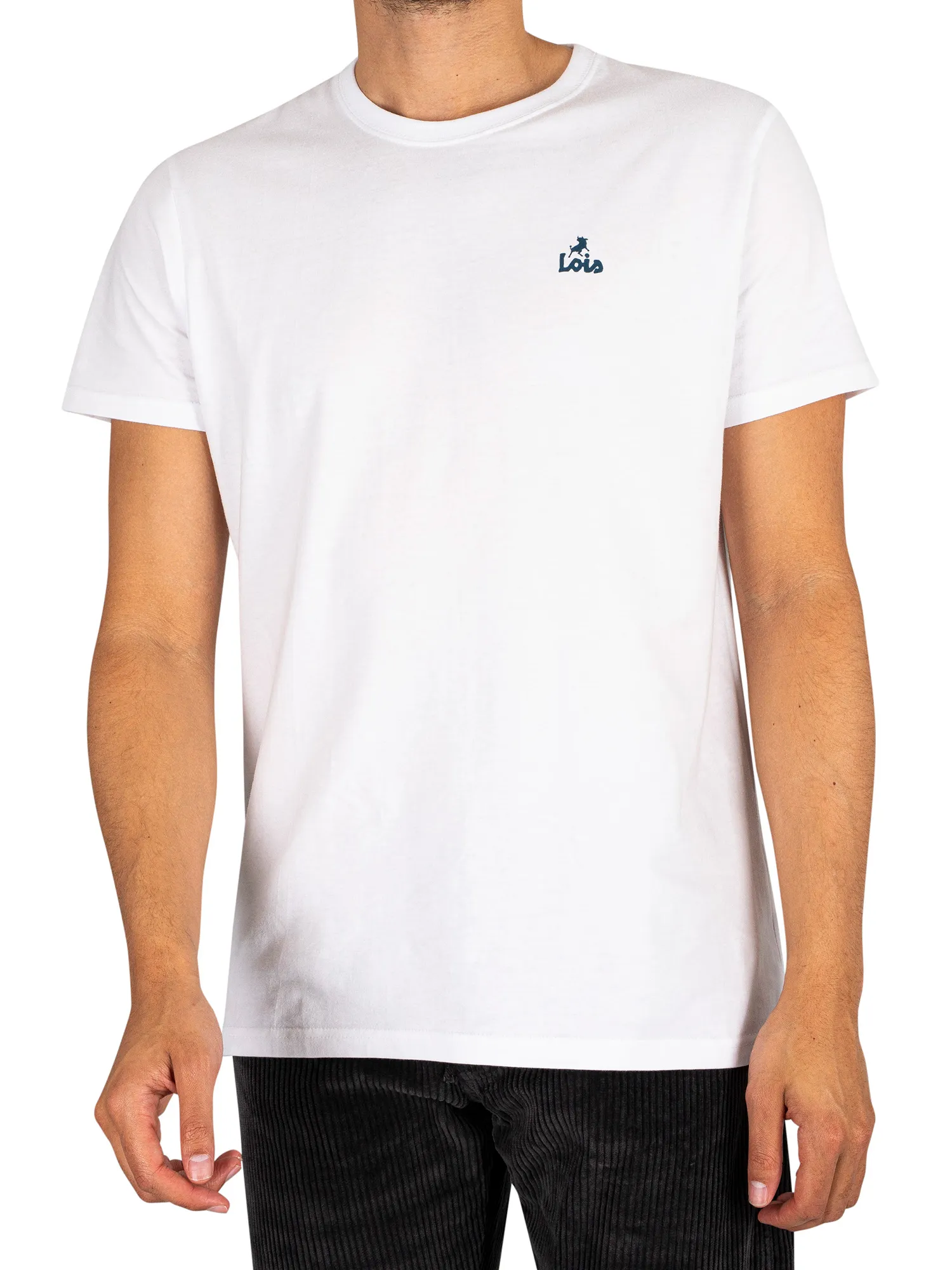 Lois Jeans New Baco Mini Logo T-Shirt - White/Navy