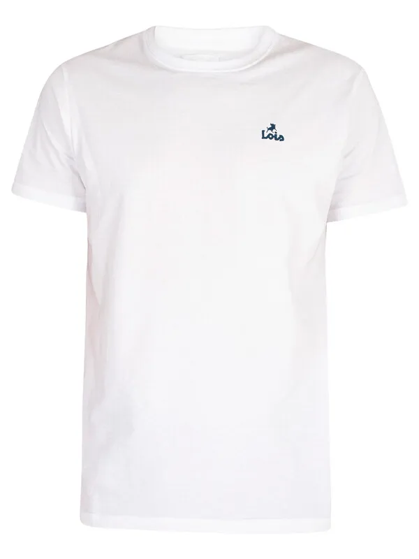 Lois Jeans New Baco Mini Logo T-Shirt - White/Navy