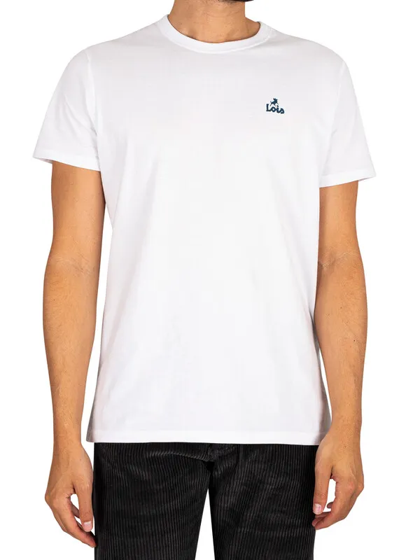 Lois Jeans New Baco Mini Logo T-Shirt - White/Navy