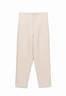 Long Solid Trouser With Faux Pocket